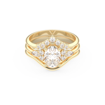 Oval Cut Moissanite Bridal Set with Three Stone Settings – 1.18 CT Center, 0.32 TCW Accents 7