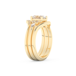Oval Cut Moissanite Bridal Set with Three Stone Settings – 1.18 CT Center, 0.32 TCW Accents 10