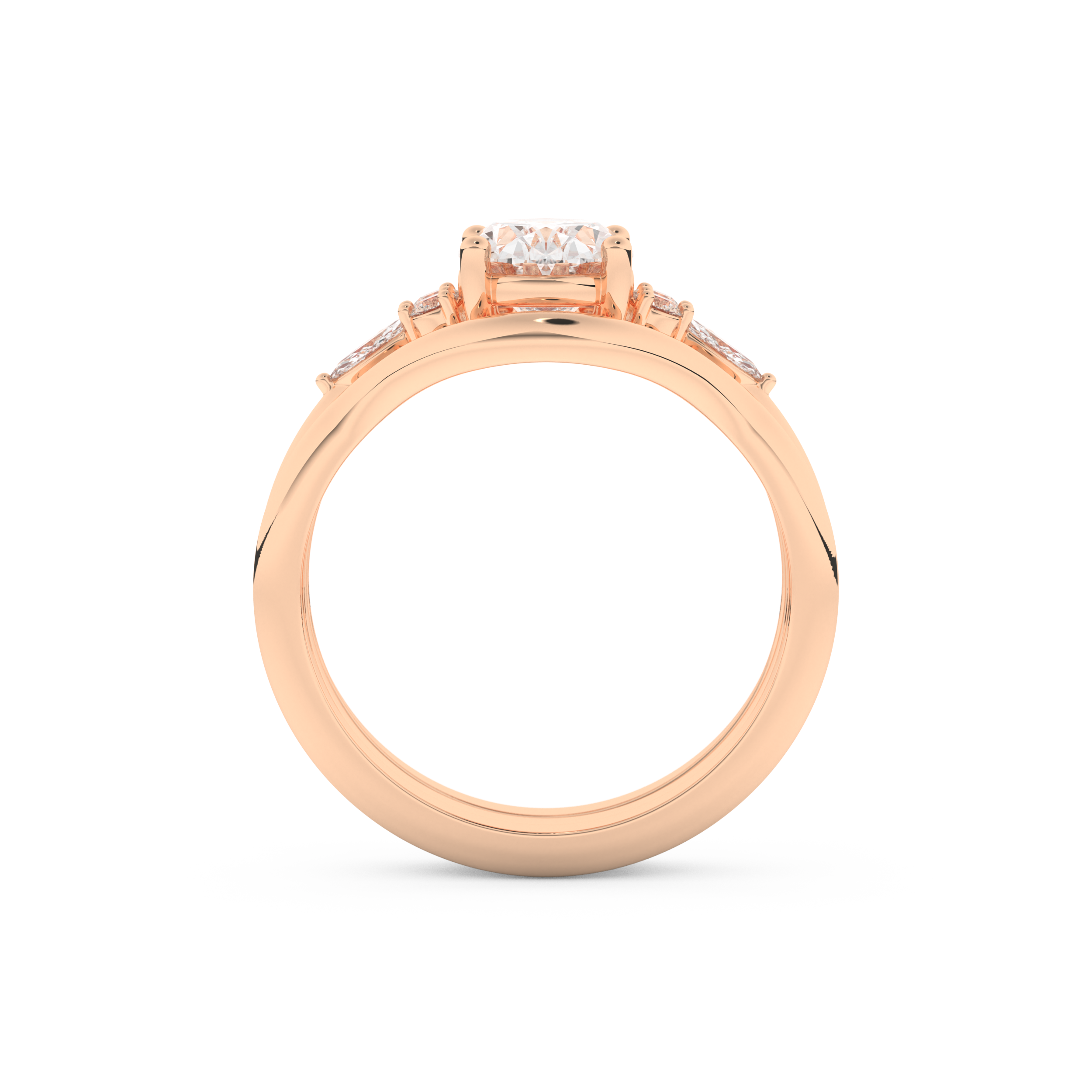 Oval Cut Moissanite Bridal Set with Three Stone Settings – 1.18 CT Center, 0.32 TCW Accents 17