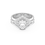 Oval Cut Moissanite Bridal Set with Three Stone Settings – 1.18 CT Center, 0.32 TCW Accents 1