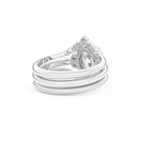 Oval Cut Moissanite Bridal Set with Three Stone Settings – 1.18 CT Center, 0.32 TCW Accents 3