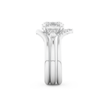Oval Cut Moissanite Bridal Set with Three Stone Settings – 1.18 CT Center, 0.32 TCW Accents 4