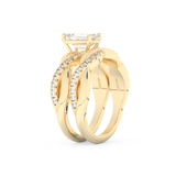 Emerald Cut Moissanite Bridal Set with Twisted Shank Settings – 1.02 CT Center, 0.43 TCW Accents 10