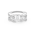 Emerald Cut Moissanite Bridal Set with Twisted Shank Settings – 1.02 CT Center, 0.43 TCW Accents 1