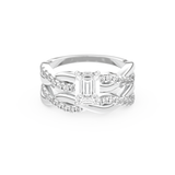 Emerald Cut Moissanite Bridal Set with Twisted Shank Settings – 1.02 CT Center, 0.43 TCW Accents 1