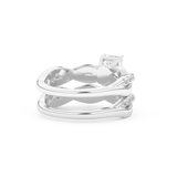 Emerald Cut Moissanite Bridal Set with Twisted Shank Settings – 1.02 CT Center, 0.43 TCW Accents 3