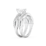 Emerald Cut Moissanite Bridal Set with Twisted Shank Settings – 1.02 CT Center, 0.43 TCW Accents 6