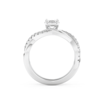 Emerald Cut Moissanite Bridal Set with Twisted Shank Settings – 1.02 CT Center, 0.43 TCW Accents 5
