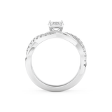 Emerald Cut Moissanite Bridal Set with Twisted Shank Settings – 1.02 CT Center, 0.43 TCW Accents 5