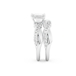 Emerald Cut Moissanite Bridal Set with Twisted Shank Settings – 1.02 CT Center, 0.43 TCW Accents 4