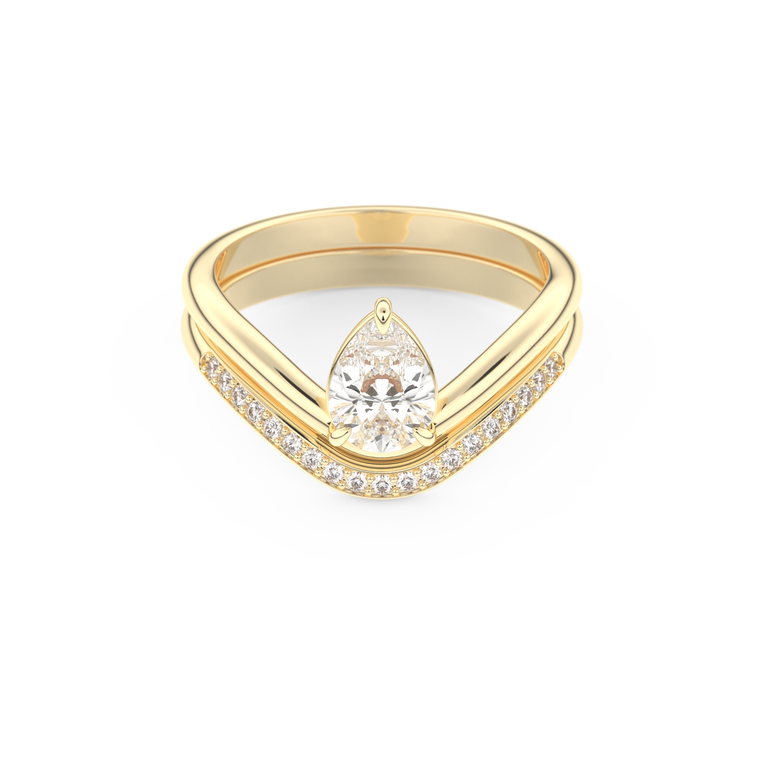 Pear Cut Moissanite Bridal Set with Solitaire Settings – 0.65 CT Center, 0.09 TCW Accents 7