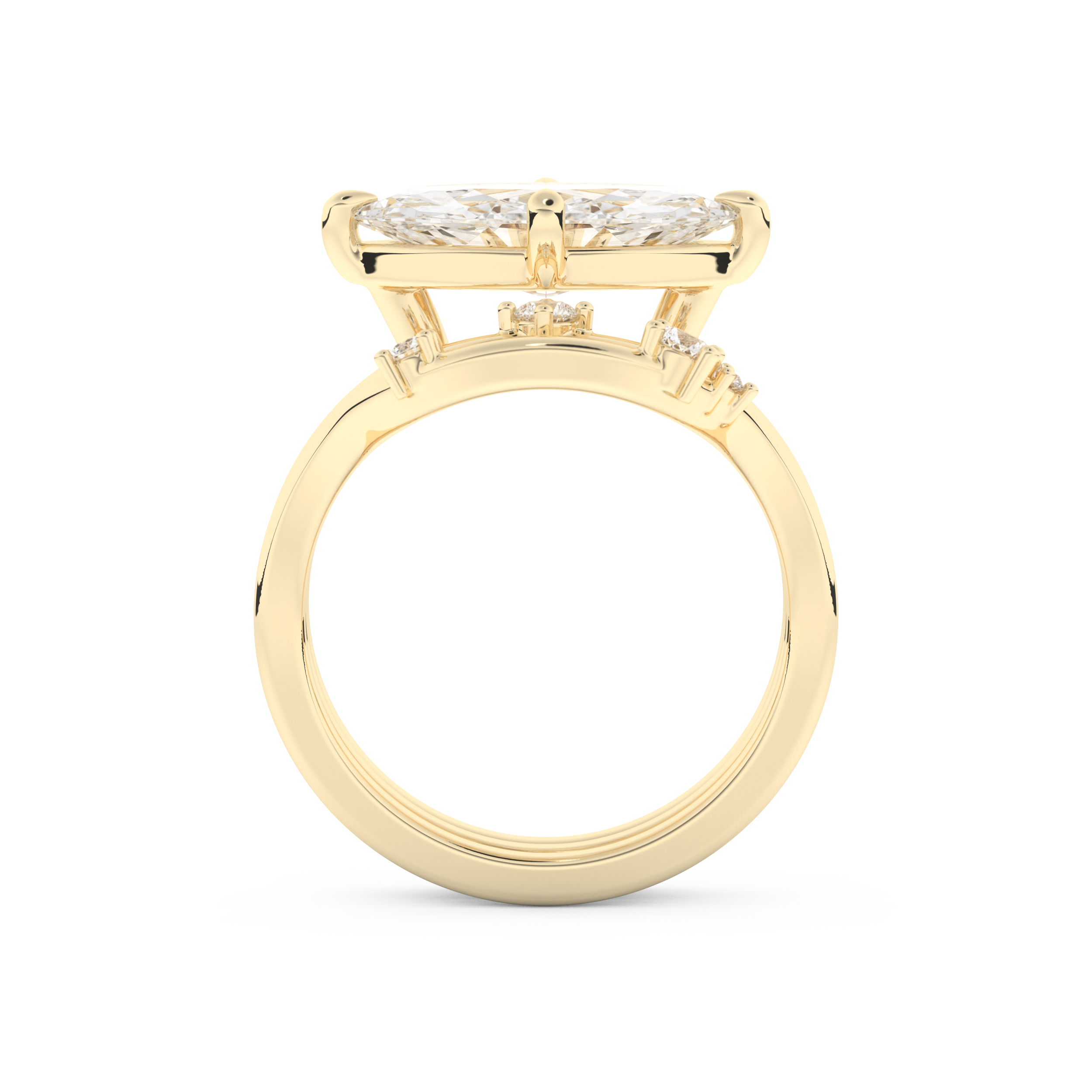 Marquise Cut Moissanite Bridal Set with Solitaire Settings  – 2.24 CT Center, 0.13 TCW Accents 11