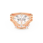 Marquise Cut Moissanite Bridal Set with Solitaire Settings  – 2.24 CT Center, 0.13 TCW Accents 13