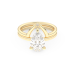 Pear Cut Moissanite Bridal Set with Solitaire Settings  – 1.99 CT Center, 0.01 TCW Accents 7