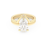 Pear Cut Moissanite Bridal Set with Solitaire Settings  – 1.99 CT Center, 0.01 TCW Accents 7