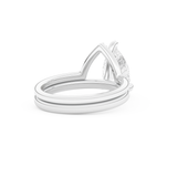 Pear Cut Moissanite Bridal Set with Solitaire Settings  – 1.99 CT Center, 0.01 TCW Accents 3