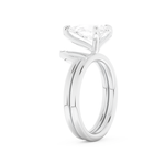 Pear Cut Moissanite Bridal Set with Solitaire Settings  – 1.99 CT Center, 0.01 TCW Accents 6