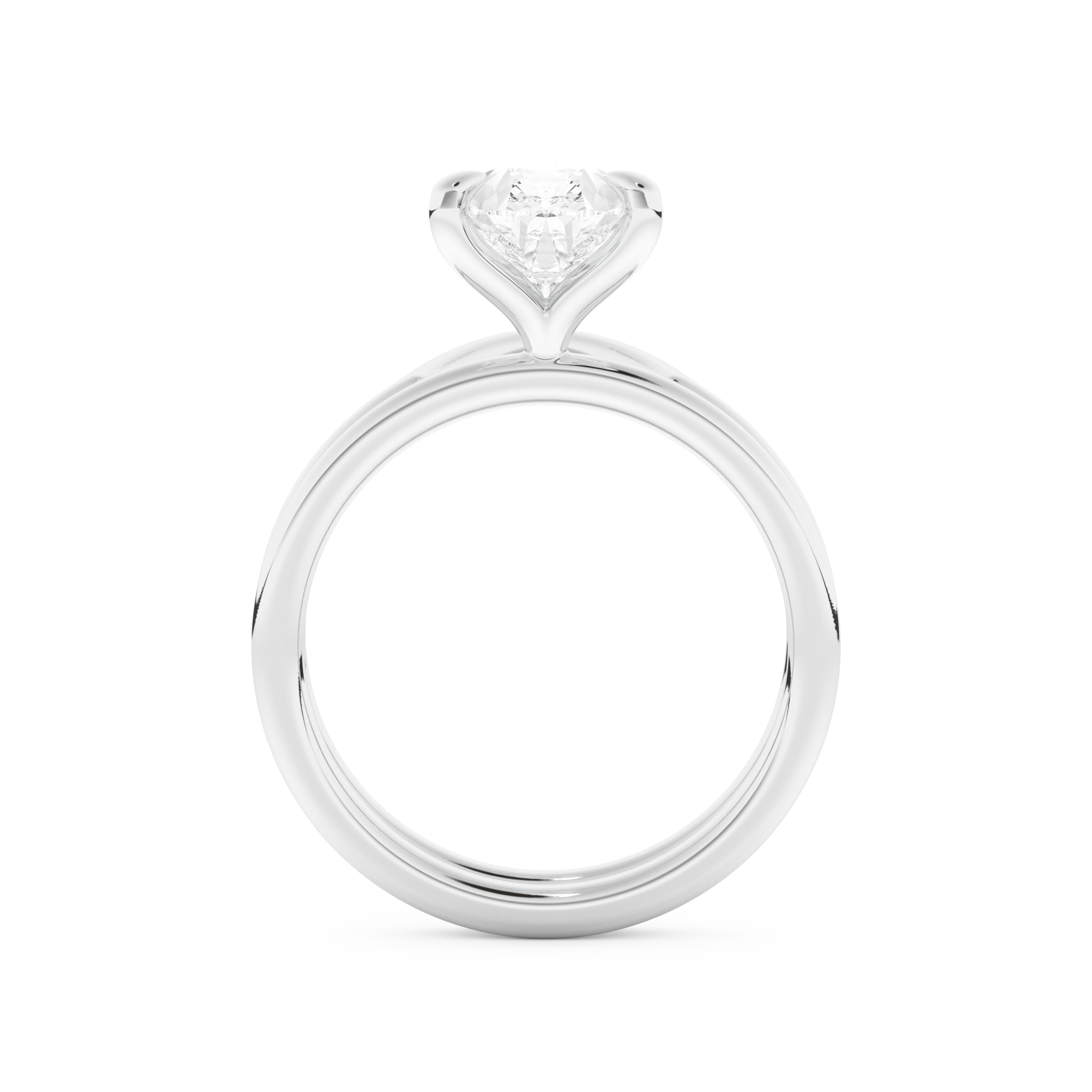 Pear Cut Moissanite Bridal Set with Solitaire Settings  – 1.99 CT Center, 0.01 TCW Accents 5