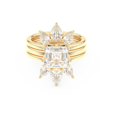 Emerald Square Cut Moissanite Bridal Set with Cluster Settings – 1.78 CT Center, 1.12 TCW Accents 7
