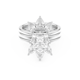 Emerald Square Cut Moissanite Bridal Set with Cluster Settings – 1.78 CT Center, 1.12 TCW Accents 1