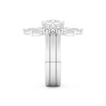 Emerald Square Cut Moissanite Bridal Set with Cluster Settings – 1.78 CT Center, 1.12 TCW Accents 5