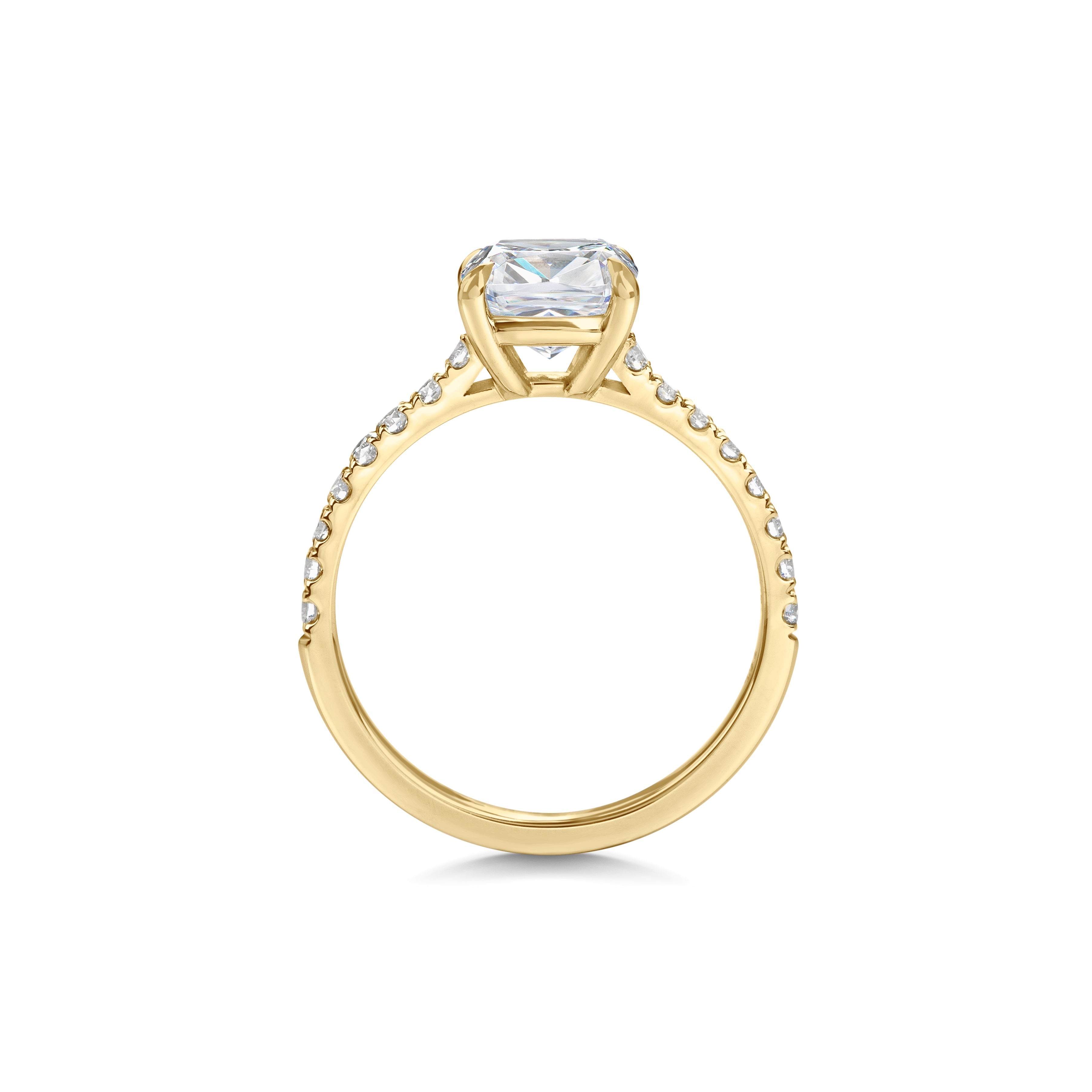2 CT Cushion Cut Pave CVD F/VS1 Diamond Engagement Ring 14