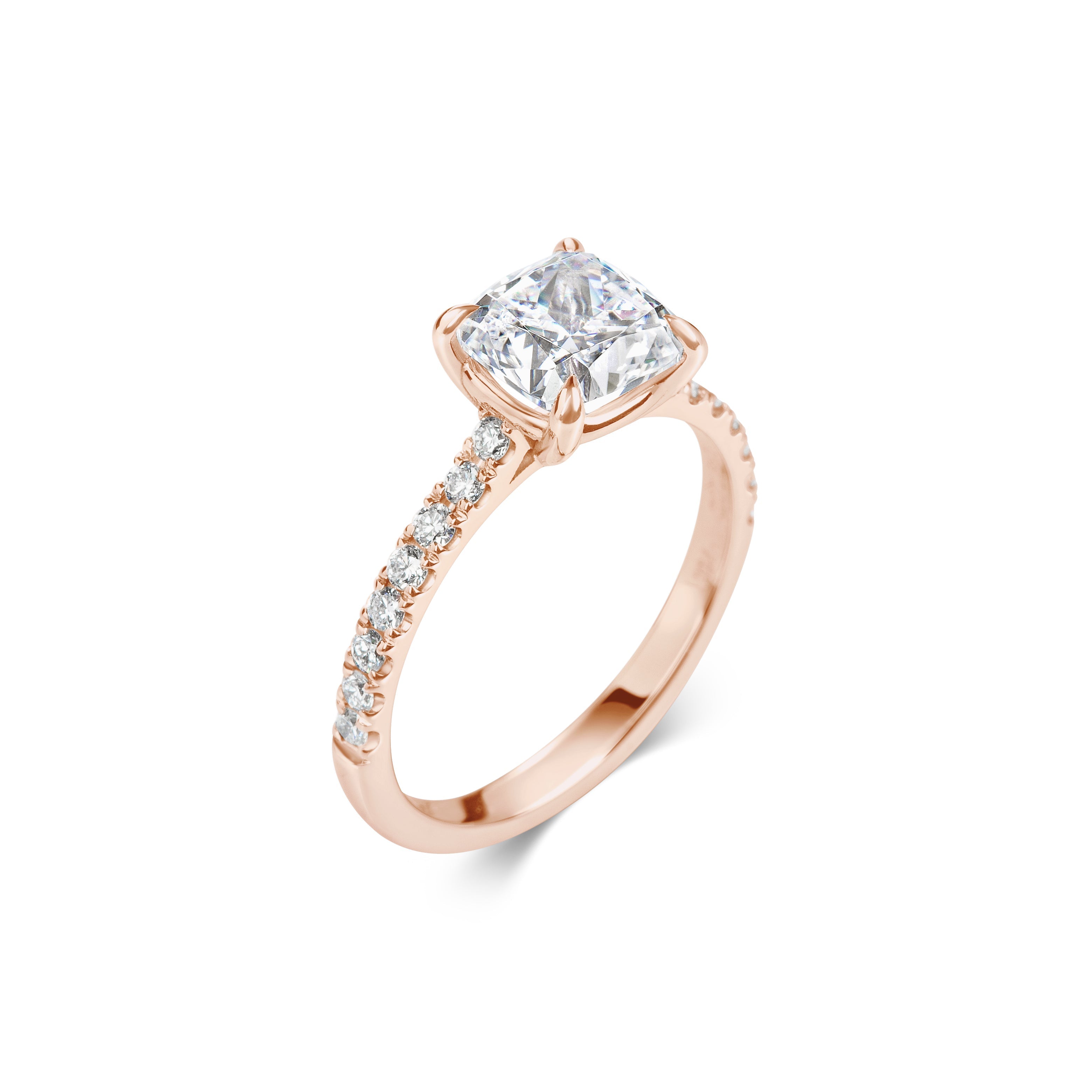 2 CT Cushion Cut Pave CVD F/VS1 Diamond Engagement Ring 15
