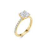 2 CT Cushion Cut Pave CVD F/VS1 Diamond Engagement Ring 6