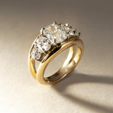 1 CT Elongated Cushion Cluster Lab Grown Diamond Engagement Ring