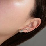 1.12 TCW Pear and Round Lab Grown Diamond Earrings