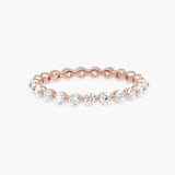 0.74 CT Round Full Eternity CVD EF/VVS Diamond Wedding Band 9