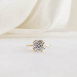 Cushion Hidden Halo Lab Grown Diamond Engagement Ring