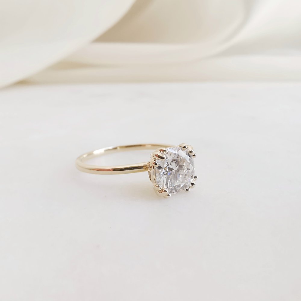 Cushion Pave Lab Grown Diamond Engagement Ring