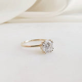 Cushion Hidden Halo Lab Grown Diamond Engagement Ring