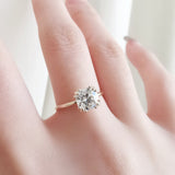 Cushion Hidden Halo Lab Grown Diamond Engagement Ring