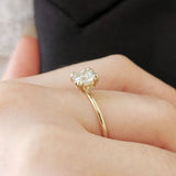 Cushion Hidden Halo Lab Grown Diamond Engagement Ring
