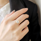 Cushion Hidden Halo Lab Grown Diamond Engagement Ring