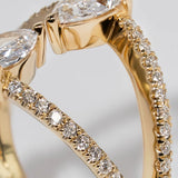 1.4 CT Pear Pave and Split Shank Lab Grown Diamond Engagement Ring