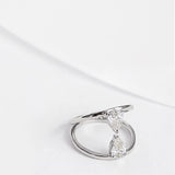 0.8 CT Pear Split Shank Lab Grown Diamond Engagement Ring