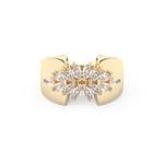 Wedding Band with 0.50 CT Marquise Cut Moissanite – Yellow, White, or Rose Gold