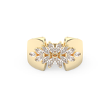 Wedding Band with 0.50 CT Marquise Cut Moissanite – Yellow, White, or Rose Gold