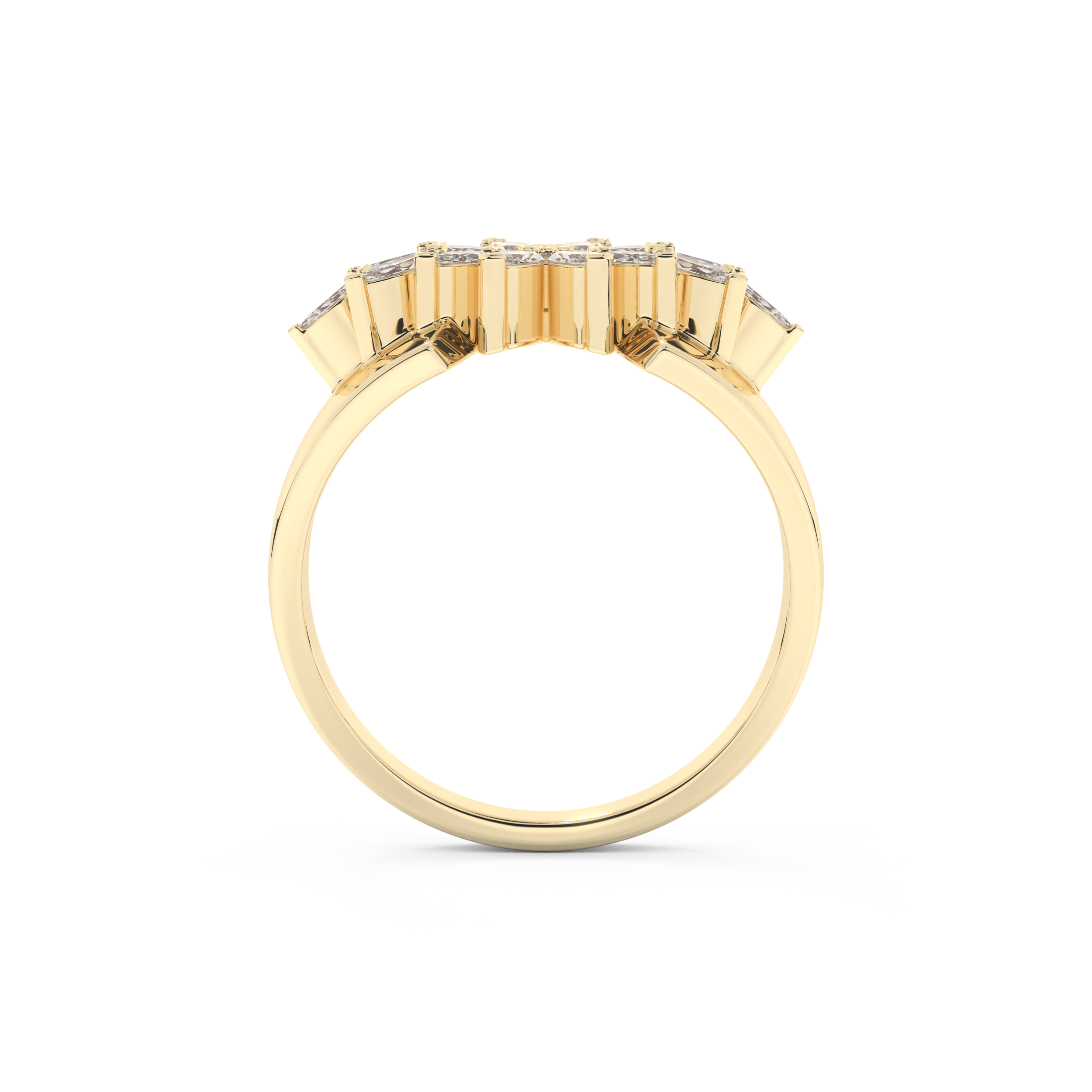 Wedding Band with 0.50 CT Marquise Cut Moissanite – Yellow, White, or Rose Gold