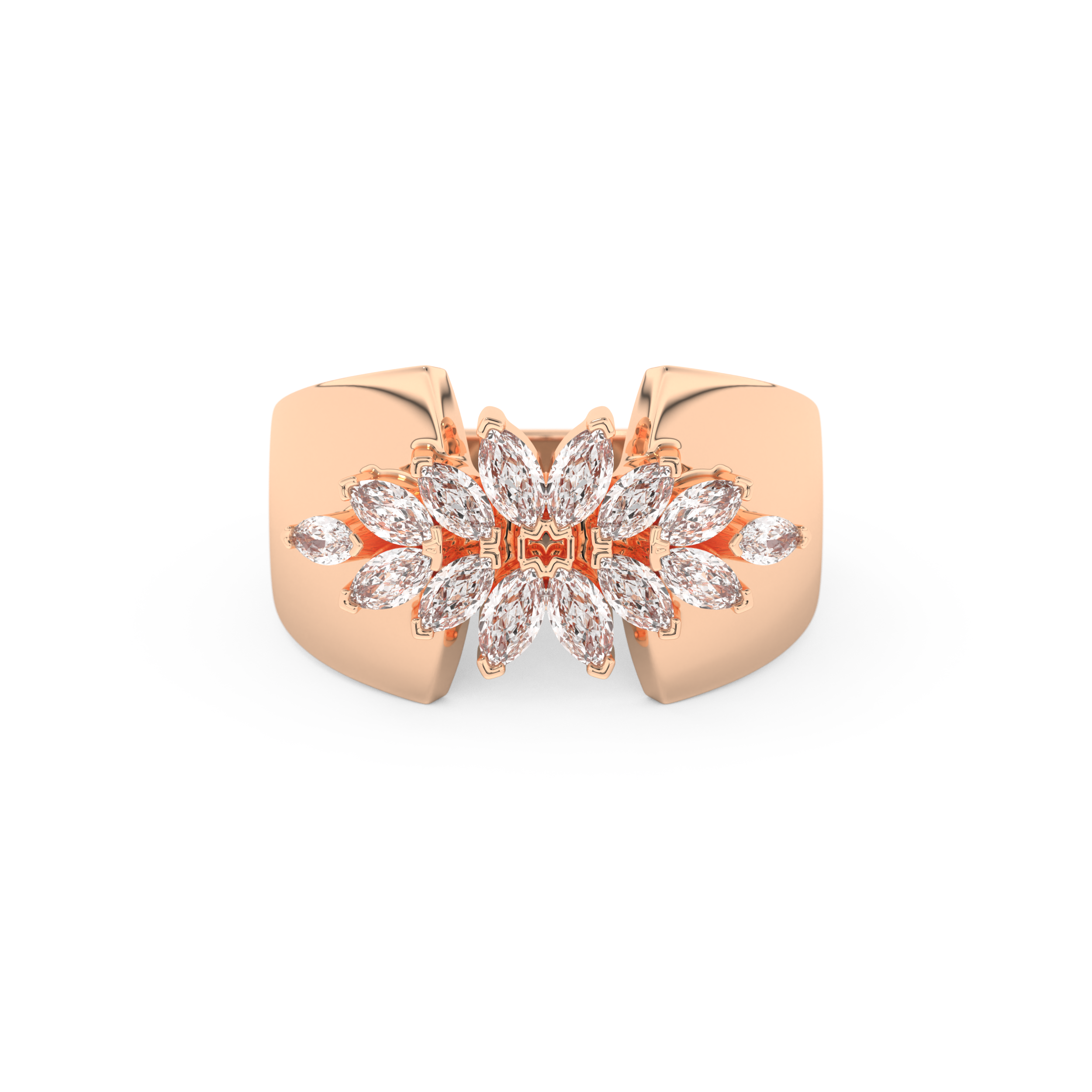 Wedding Band with 0.50 CT Marquise Cut Moissanite – Yellow, White, or Rose Gold