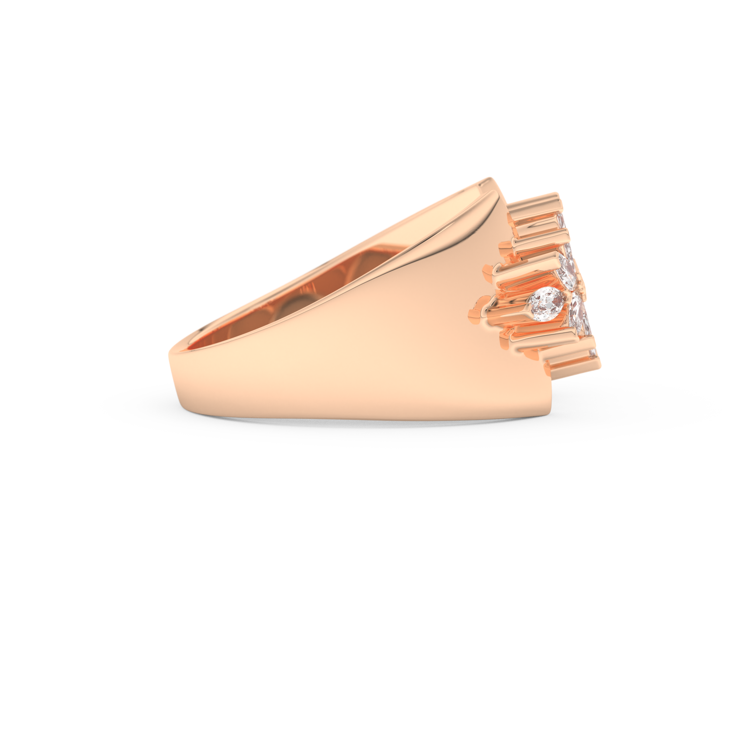 Wedding Band with 0.50 CT Marquise Cut Moissanite – Yellow, White, or Rose Gold