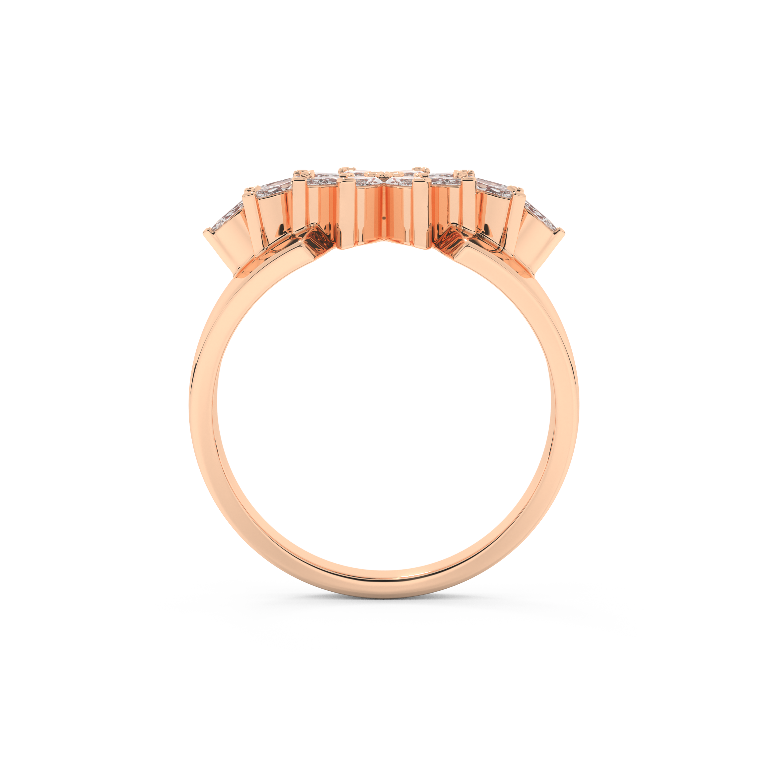 Wedding Band with 0.50 CT Marquise Cut Moissanite – Yellow, White, or Rose Gold