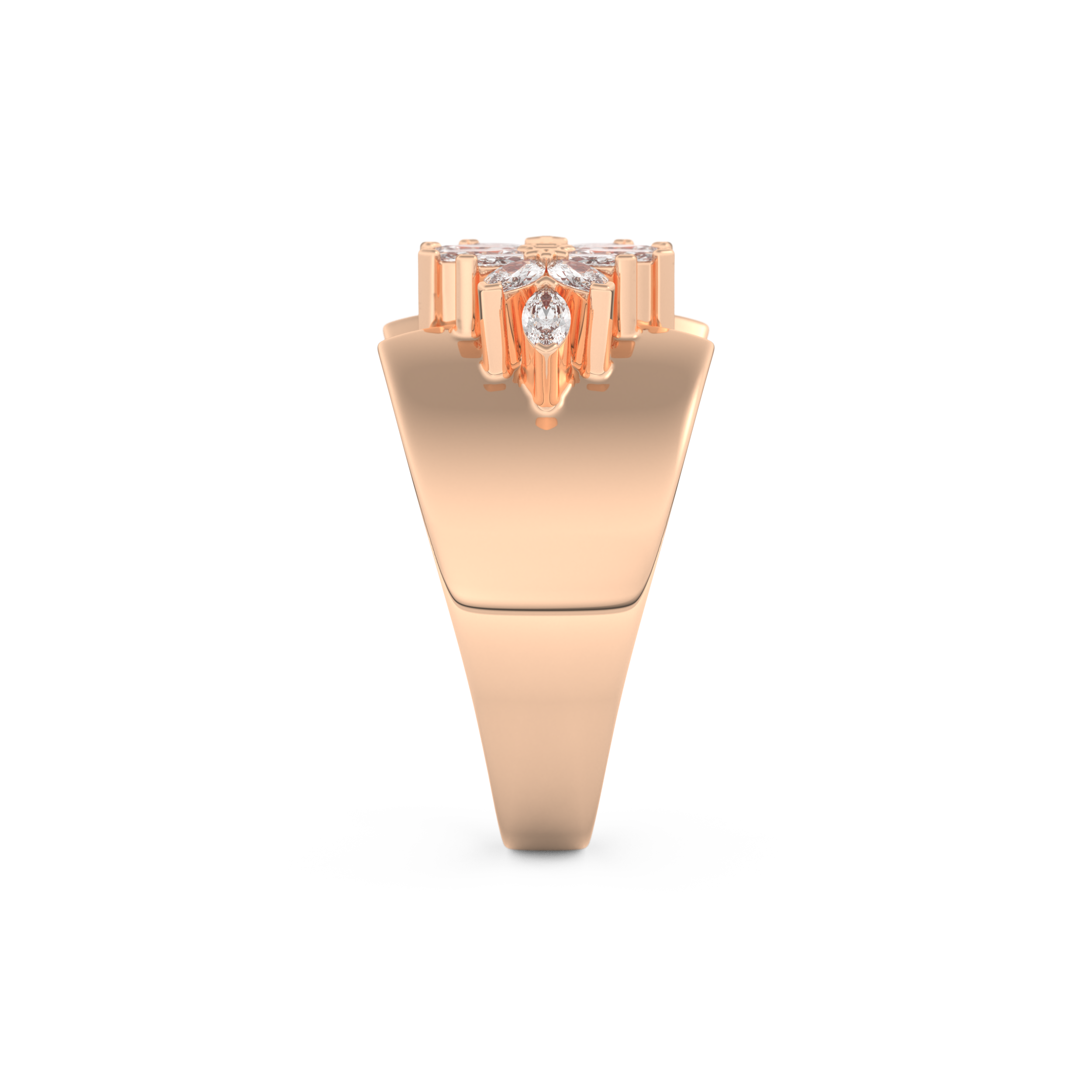 Wedding Band with 0.50 CT Marquise Cut Moissanite – Yellow, White, or Rose Gold