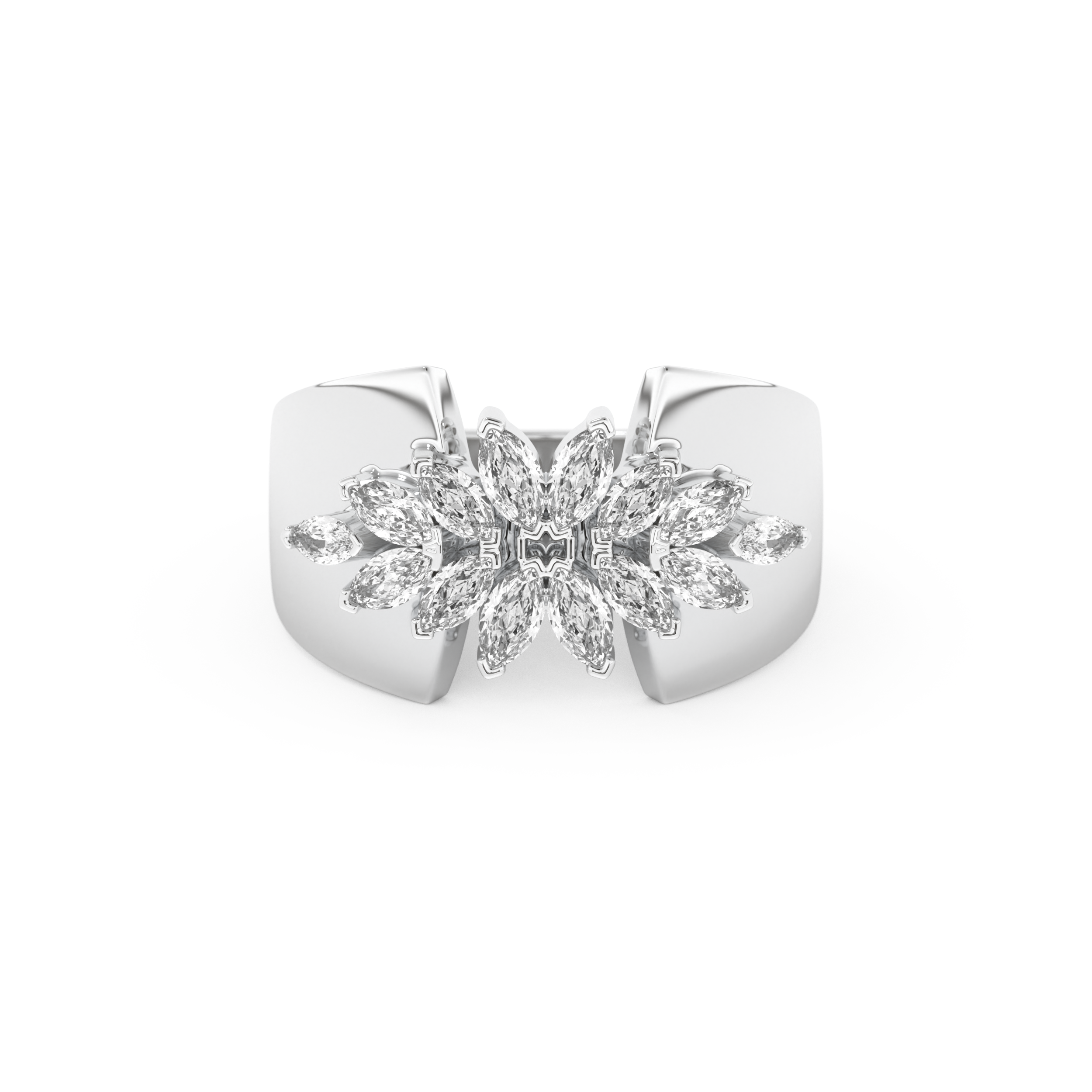 Wedding Band with 0.50 CT Marquise Cut Moissanite – Yellow, White, or Rose Gold