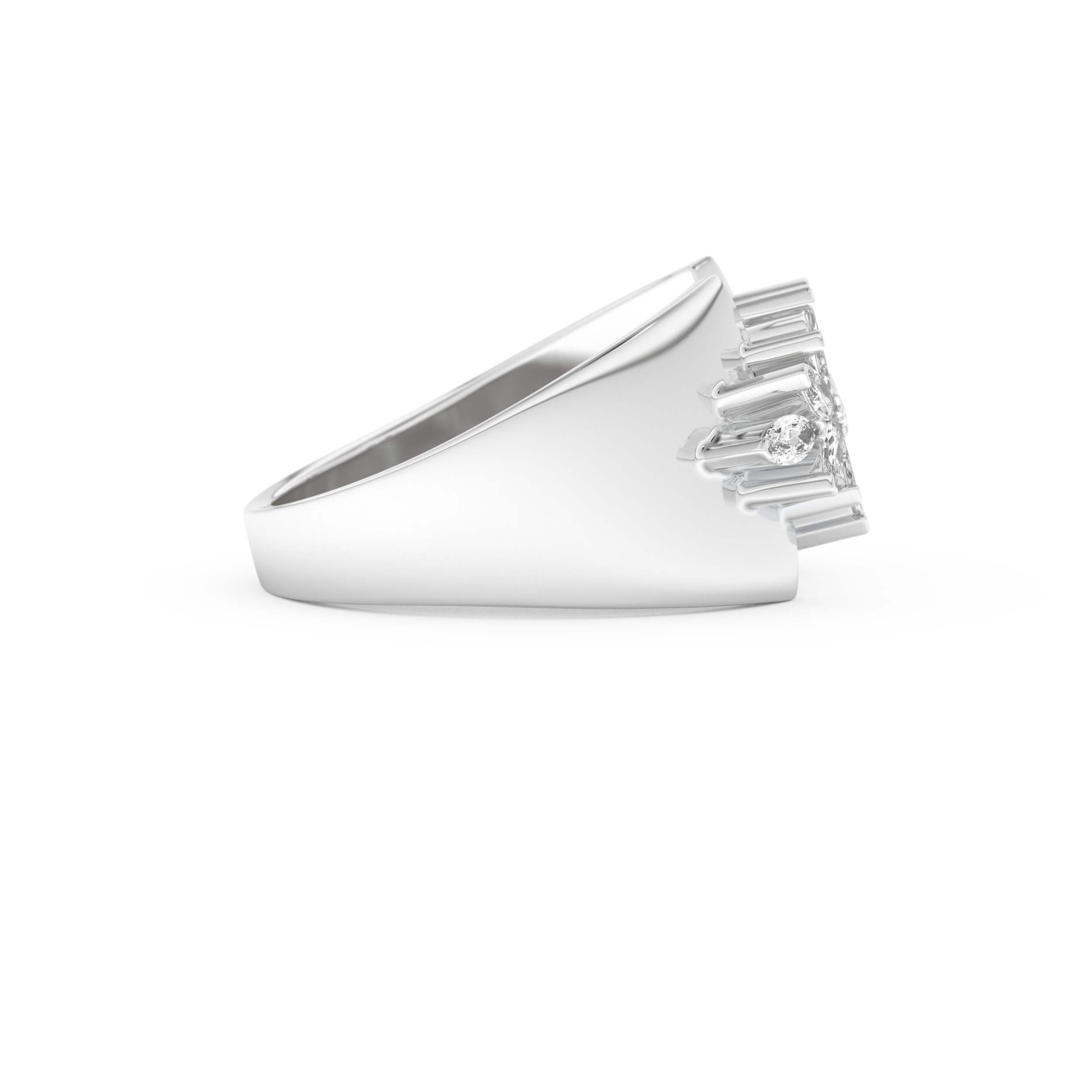 Wedding Band with 0.50 CT Marquise Cut Moissanite – Yellow, White, or Rose Gold