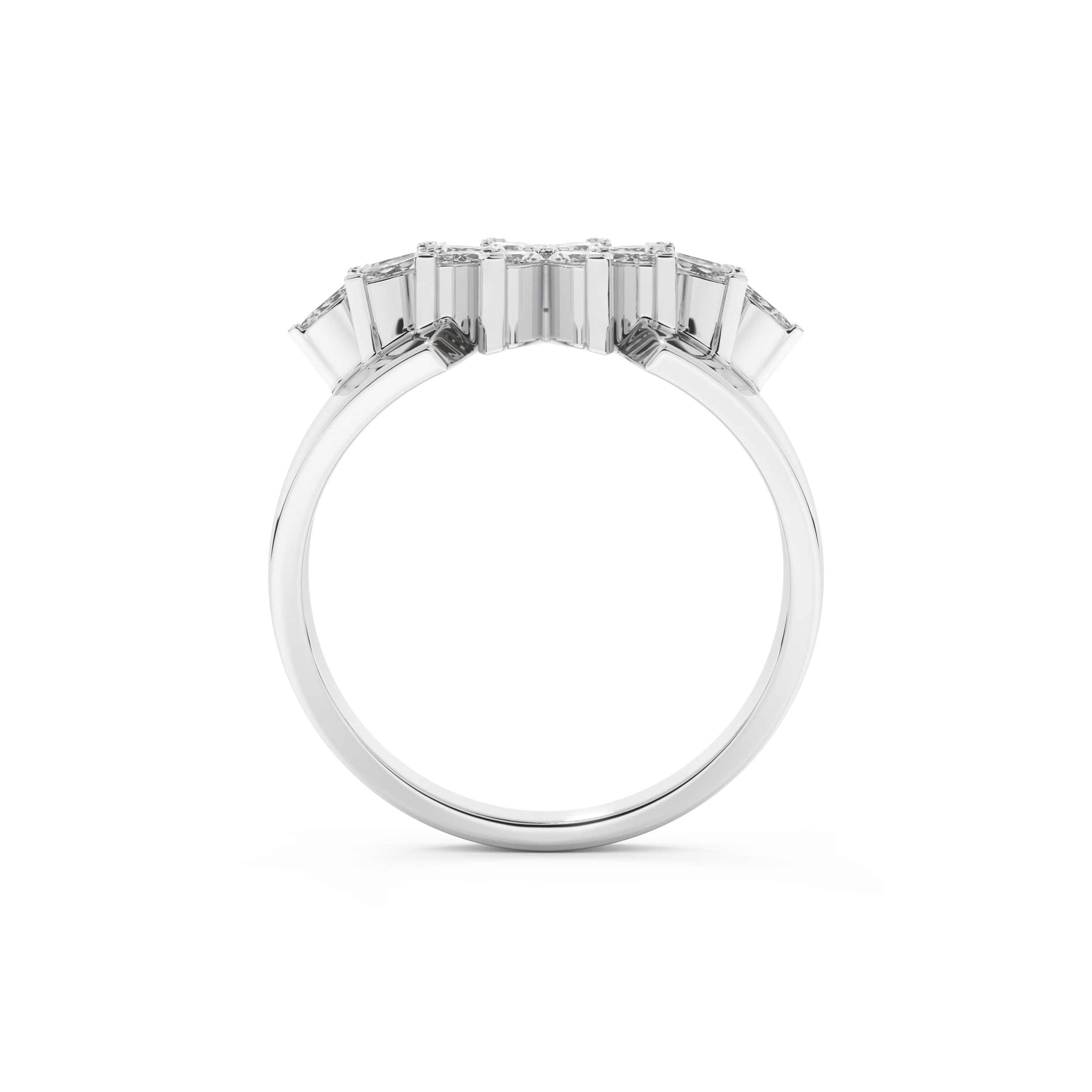 Wedding Band with 0.50 CT Marquise Cut Moissanite – Yellow, White, or Rose Gold