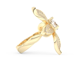 Elongated Round Cut 1.01 Carat Moissanite Ring – Cluster Setting in Gold